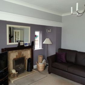 purple living room interior design