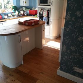 wooden floor in kitchen