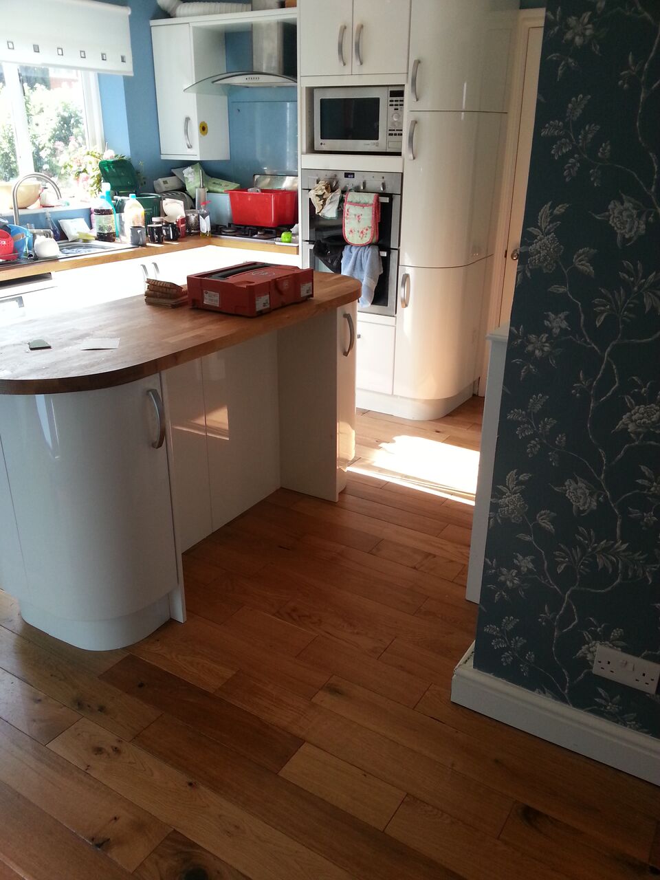 wooden floor in kitchen