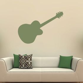 green guitar wall art