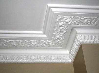 decorative work on ceiling