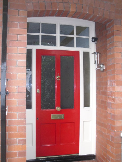 red front door painted