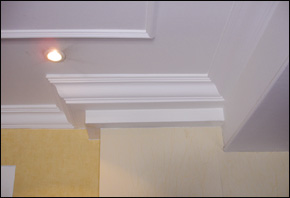 white moulding work in home